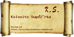 Kolovits Sugárka névjegykártya